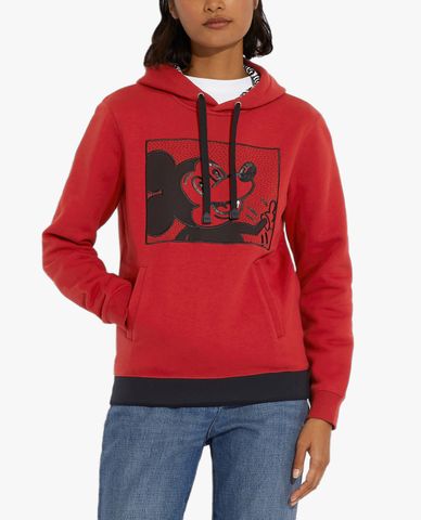  COACH - Áo hoodie nữ phom suông phối mũ trùm thời trang 