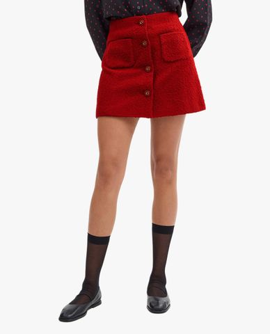  COACH - Chân váy mini dáng chữ A Boucle vải tweed 
