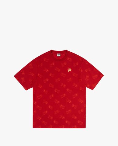  FILA - Áo thun unisex cổ tròn tay ngắn hoạ tiết Lunar New Year 