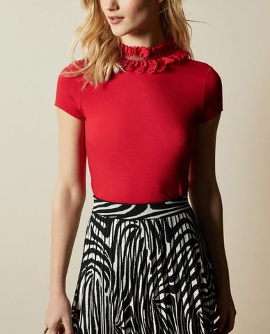  TED BAKER - Áo kiểu nữ nhún bèo ren Orwla 