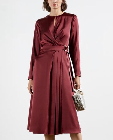  TED BAKER - Đầm midi tay dài dáng quấn Neenha 
