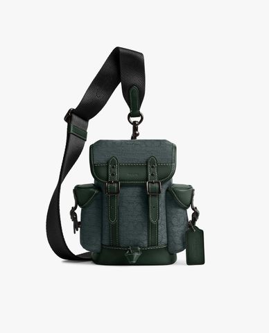  COACH - Túi đeo chéo nam phom chữ nhật nắp gập thời trang 