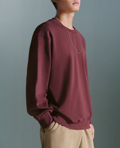  URBAN REVIVO - Áo sweatshirt nam cổ tròn tay dài phom suông 