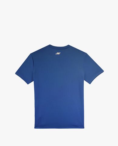  SKECHERS - Áo thun thể thao nam cổ tròn tay ngắn phối logo 