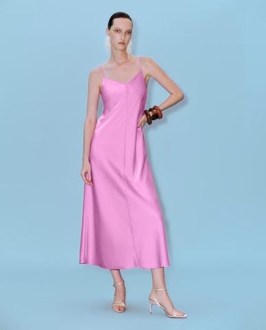  URBAN REVIVO - Đầm hai dây midi A Line 