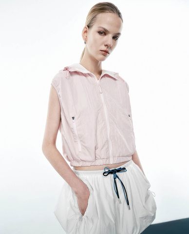  URBAN REVIVO - Áo khoác gilet nữ cổ bẻ sát nách 