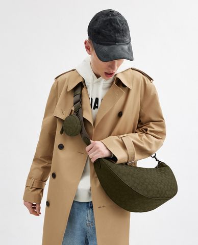  COACH - Túi đeo chéo nam Hall Soft 45 In Signature Jacquard 
