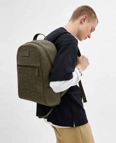  COACH - Balo nam chữ nhật Theo In Signature Jacquard 