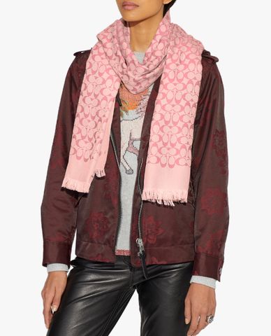  COACH - Khăn choàng nữ tua rua Signature 