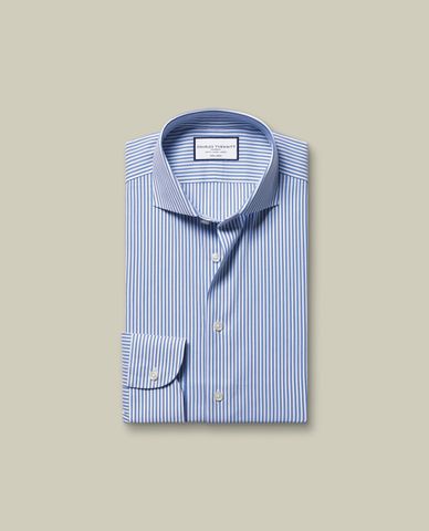  CHARLES TYRWHITT - Áo sơ mi nam cổ bẻ tay dài Twill Stripe 