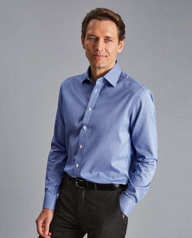  CHARLES TYRWHITT - Áo sơ mi nam tay dài thanh lịch Non Iron Puppytooth 