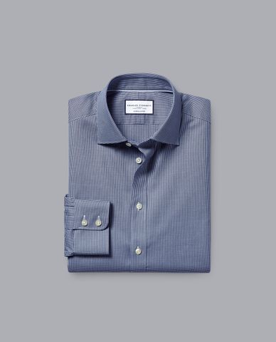  CHARLES TYRWHITT - Áo sơ mi nam cổ bẻ tay dài Egyptian Cotton Puppytooth 