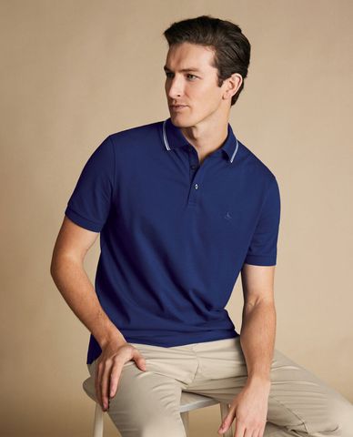  CHARLES TYRWHITT - Áo polo nam cổ bẻ tay ngắn Tyrwhitt Pique Contrast Tipping 