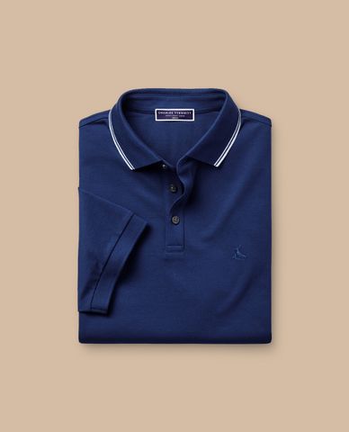  CHARLES TYRWHITT - Áo polo nam cổ bẻ tay ngắn Tyrwhitt Pique Contrast Tipping 