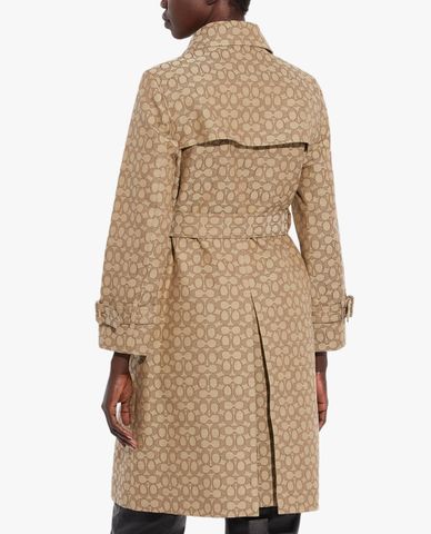  COACH - Áo khoác măng tô nữ dáng dài phối thắt lưng thanh lịch 