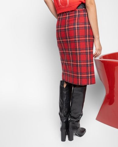  PINKO - Chân váy bút chì caro Check Flannel 