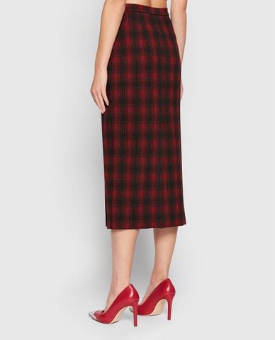  PINKO - Chân váy bút chì caro phối nút tròn 