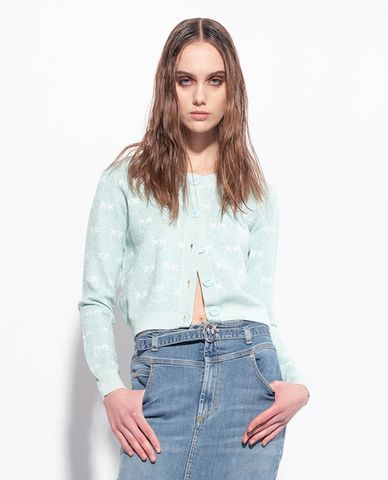  PINKO - Áo khoác cardigan nữ cổ tròn tay dài Canoro 