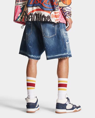  DSQUARED2 - Quần short jeans nam tua rua Boxer 