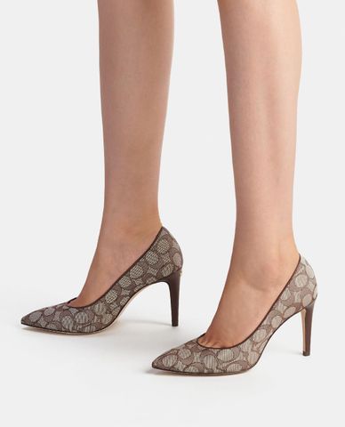  COACH - Giày cao gót bít mũi nữ phối monogram Skyler 