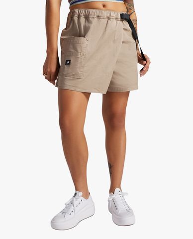  CONVERSE - Quần short nữ ống rộng lưng thun Woven Festival 