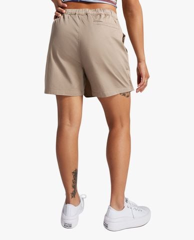  CONVERSE - Quần short nữ ống rộng lưng thun Woven Festival 