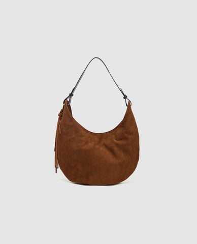  URBAN REVIVO - Túi đeo vai nữ hình bán nguyệt hiện đại 