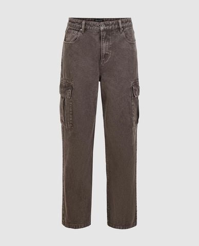  URBAN REVIVO - Quần jeans nam ống đứng phối túi hộp hiện đại 