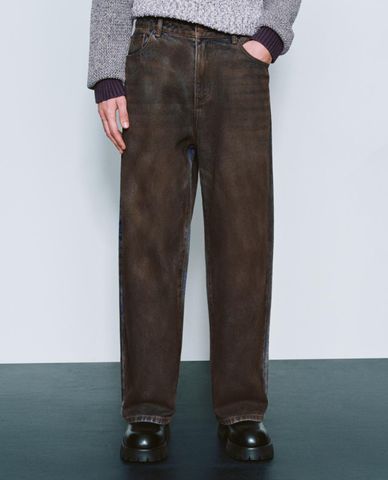  URBAN REVIVO - Quần jeans nam ống rộng trẻ trung 