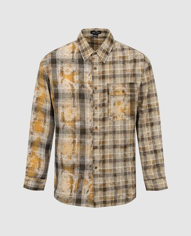  URBAN REVIVO - Áo sơ mi nam cổ bẻ tay dài Button Up Loose 