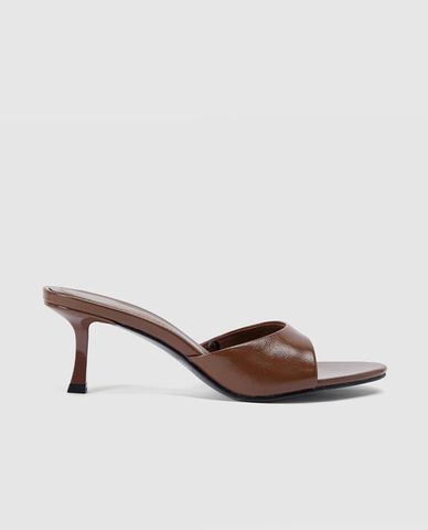  URBAN REVIVO - Giày mules cao gót nữ mũi tròn 