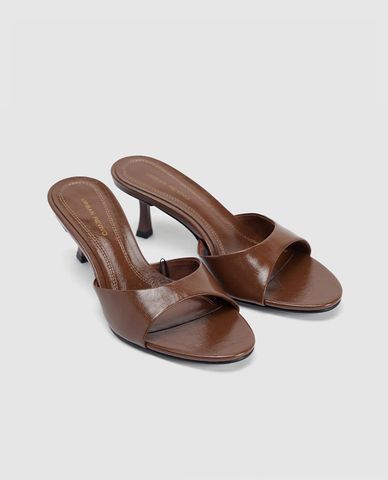  URBAN REVIVO - Giày mules cao gót nữ mũi tròn 