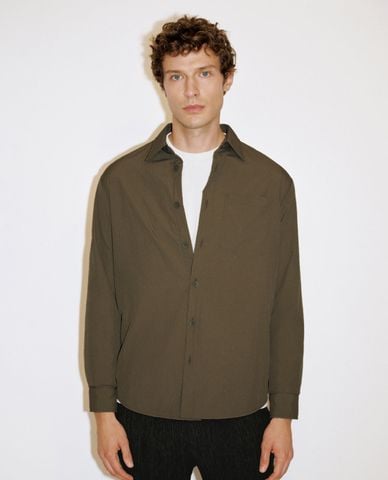  URBAN REVIVO - Áo sơ mi nam cổ bẻ tay dài Button Up Loose 