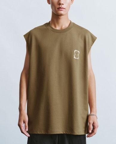  URBAN REVIVO - Áo ba lỗ nam cổ tròn phối hình in trẻ trung Printed 