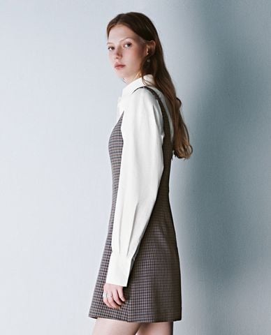 URBAN REVIVO - Đầm hai dây mini dáng chữ A trẻ trung Checkered 