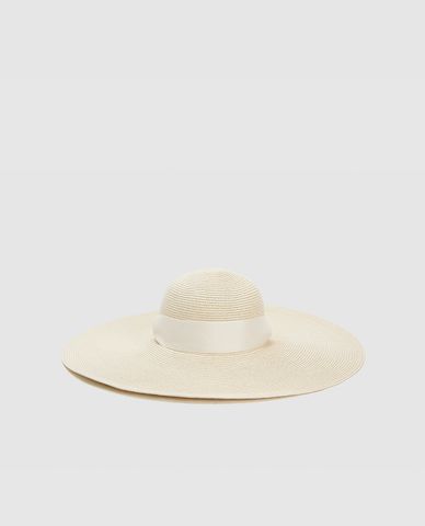  URBAN REVIVO - Nón rộng vành nữ phối dây Straw 