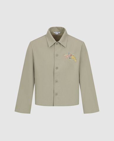  URBAN REVIVO - Áo khoác sơ mi nam cổ bẻ tay dài 