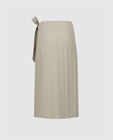  URBAN REVIVO - Chân váy quấn midi thắt nơ A Line 