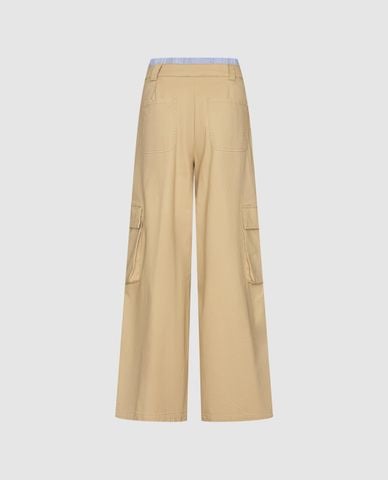  URBAN REVIVO - Quần nữ ống rộng phối túi hộp 