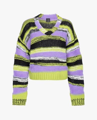  PINKO - Áo sweater nữ cổ V tay dài Alalunga 