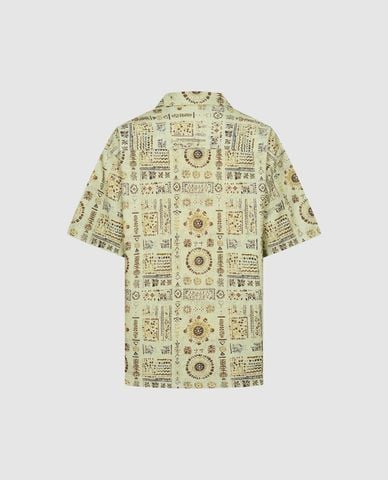  URBAN REVIVO - Áo sơ mi nam tay ngắn họa tiết thổ cẩm 