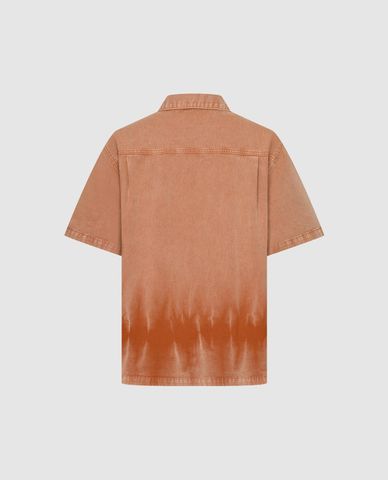  URBAN REVIVO - Áo sơ mi denim nam cổ bẻ tay ngắn 