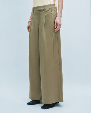  URBAN REVIVO - Quần nữ ống rộng xếp li cá tính 