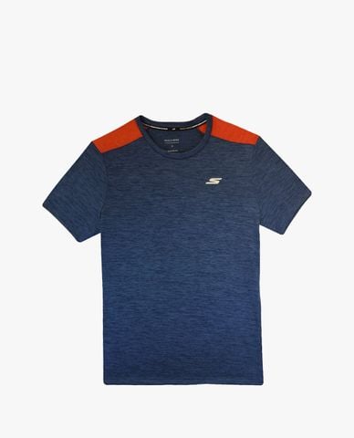  SKECHERS - Áo thun nam cổ tròn tay ngắn hiện đại 