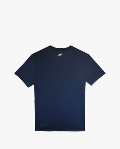  SKECHERS - Áo thun thể thao nam cổ tròn tay ngắn phối logo 