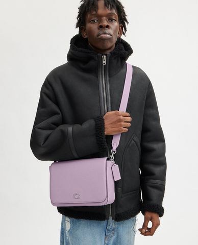  COACH - Túi đeo chéo nam nắp gập phom chữ nhật Signature Canvas Interior 