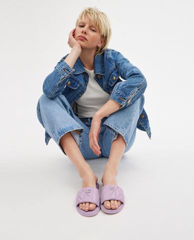  COACH - Dép nữ quai ngang phối logo Holy 