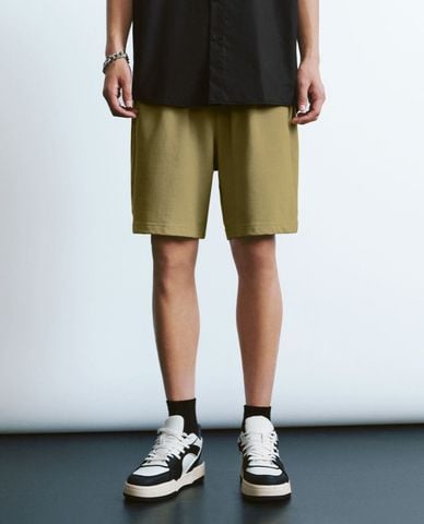  URBAN REVIVO - Quần short nam ngang gối lưng thun Drawstring Waist Knitted 