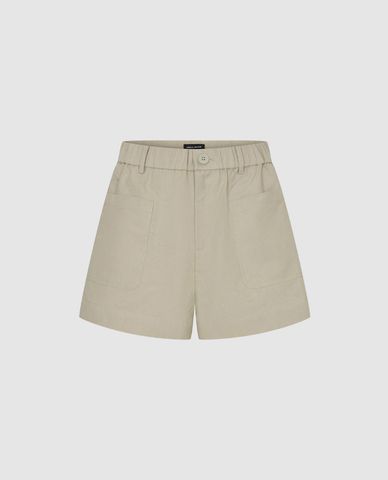  URBAN REVIVO - Quần short nữ ống rộng lưng thun Elastic 