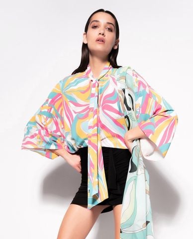  PINKO - Áo kiểu nữ tay dài phối dây Dolavon 